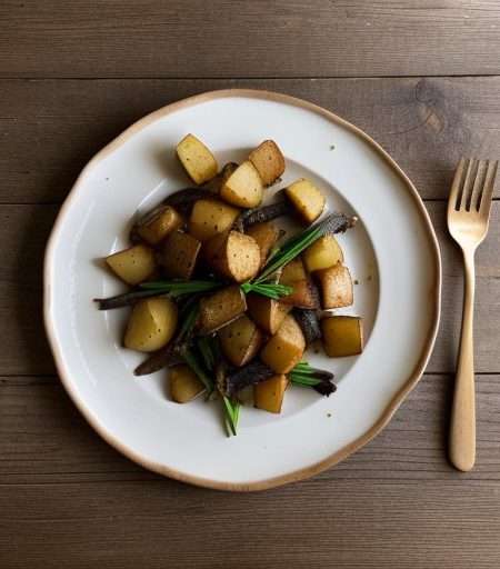 Portobello Stems With Potatoes and Garlic recipe image