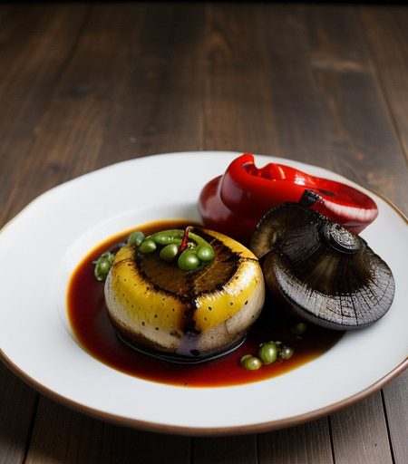 Portobellos & Roasted Peppers W/ Soy-Balsamic Vinaigrette recipe image