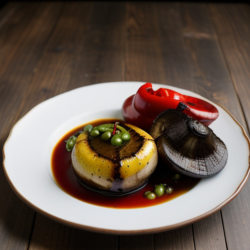Portobellos & Roasted Peppers W/ Soy-Balsamic Vinaigrette recipe image