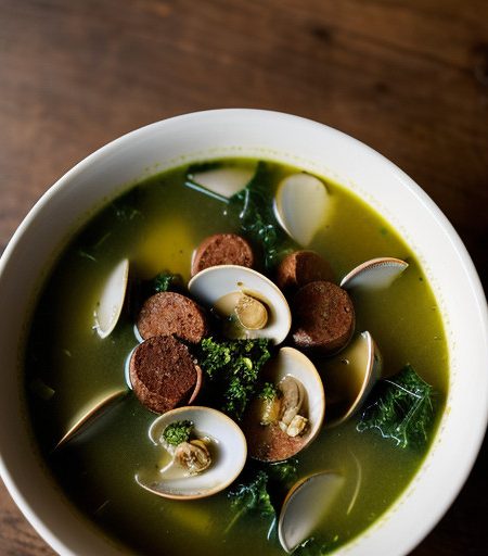 Portugese Kale and Clam Soup recipe image