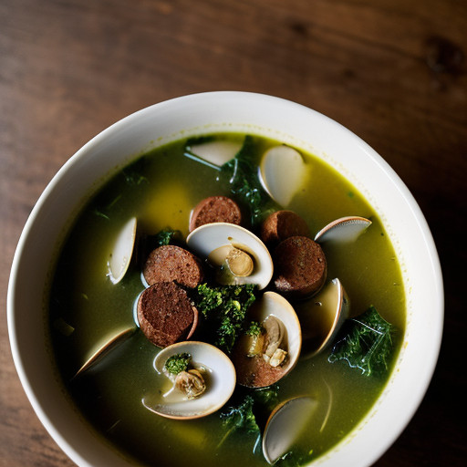 Portugese Kale and Clam Soup recipe image