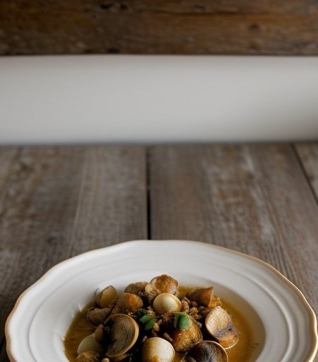 Portuguese Clam Stew With Garlic Croutons recipe image