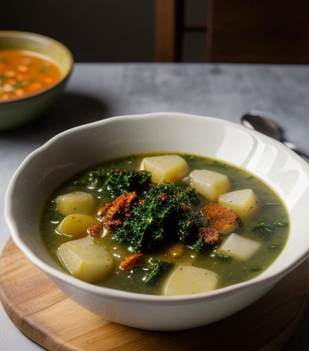 Portuguese Potato & Kale Soup recipe image
