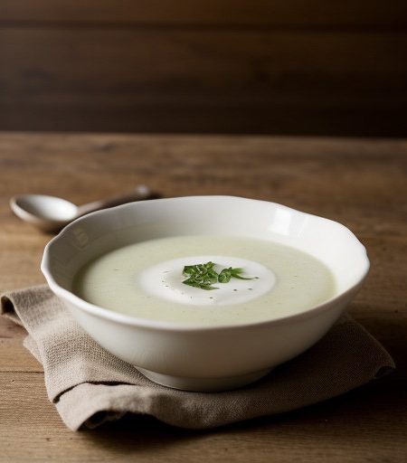 Potage Puree De Pommes De Terre (Potato-Leek Soup recipe image