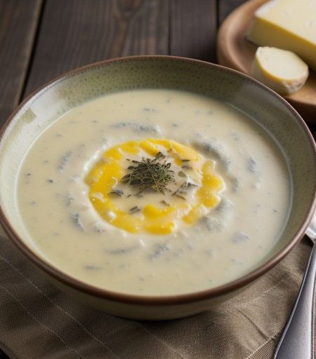 Potato Cheese Soup With Salmon recipe image