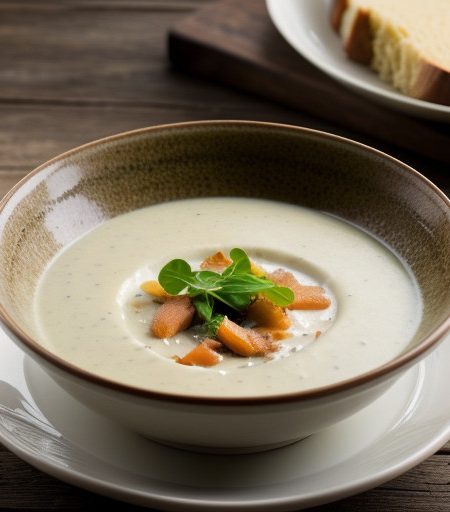 Potato-Cream Soup With Smoked Trout recipe image