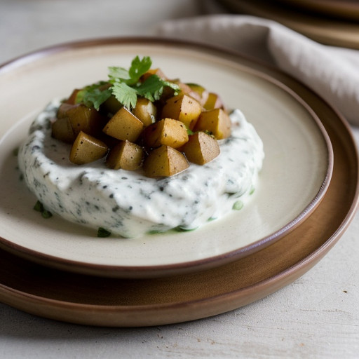 Potato Cucumber and Tomato Raita - Bon Appetit recipe image