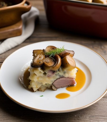 Potato Mushroom & Ham Casserole recipe image