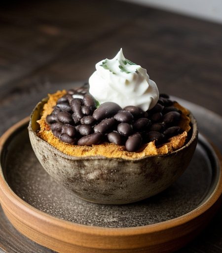Potato Skins With Black Beans and Salsa recipe image