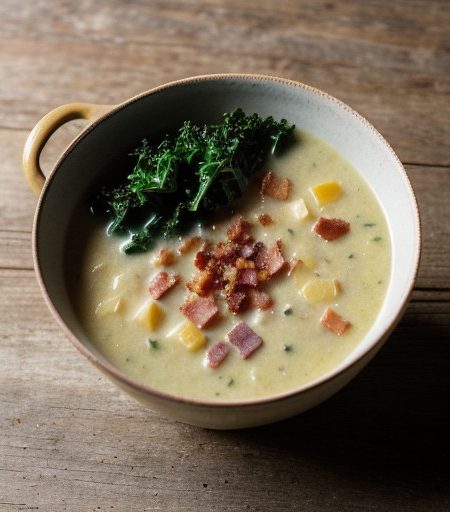 Potato Soup With Kale & Bacon recipe image