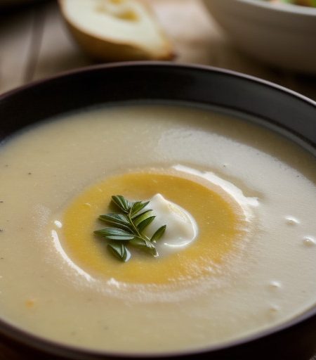 Potato Soup With Roast Garlic recipe image