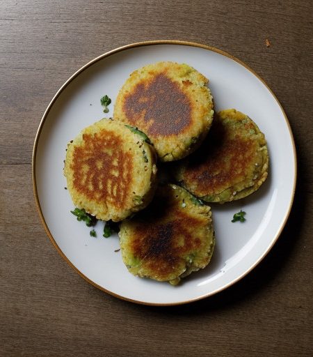 Potato Tikki With Almond-Cilantro Chutney recipe image