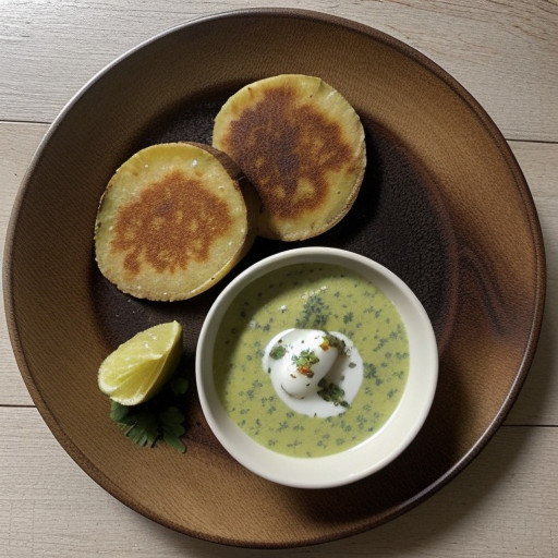 Potato Tikki With Almond-Cilantro Chutney recipe image