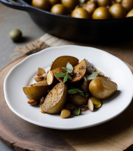 Potatoes With Spiced Chicken Topping recipe image
