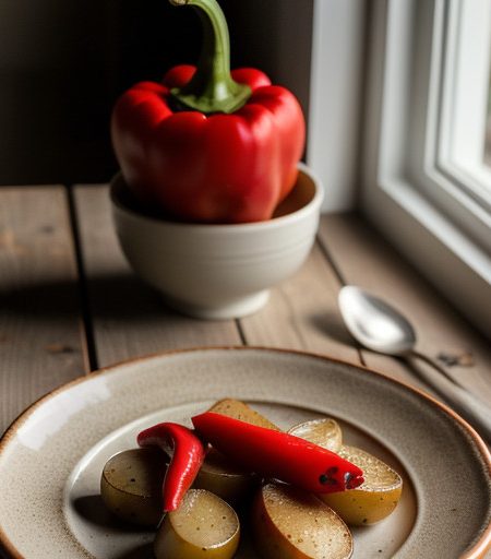 Potatoes With Sweet Red Peppers recipe image