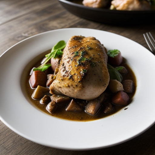 Poulet Au Vin Rouge (Chicken With Onions And recipe image