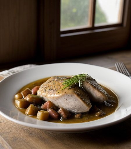 Poulet Au Vin Rouge (Chicken With Onions & Re recipe image