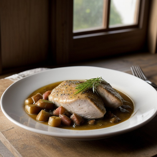 Poulet Au Vin Rouge (Chicken With Onions & Re recipe image