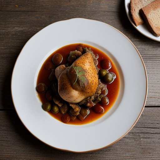 Poulet Marengo (Chicken in Wine & Tomato Sa recipe image