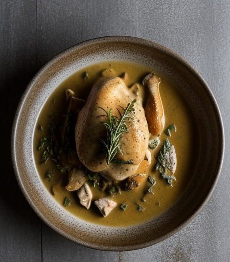 Poulet a l'Estragon (Chicken in Tarragon Sauce recipe image