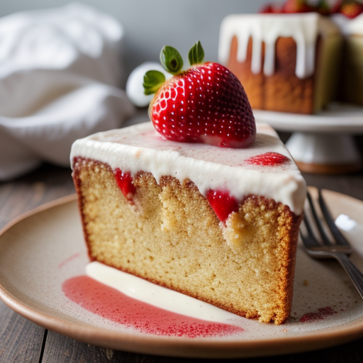Pound Cake With Strawberry Sauce & Chantill recipe image