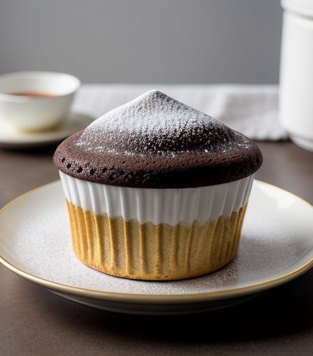 Practically No-Fat Chocolate Souffle Cake recipe image