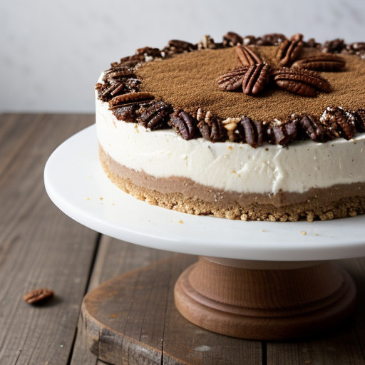 Praline and Goat Cheese Cheesecake With Praline Sauce And recipe image