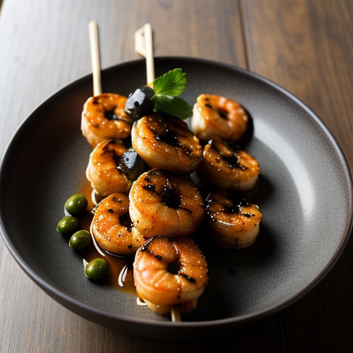 Prawn Kabobs With Peanut Sauce recipe image