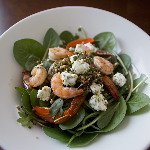 Prawn Salad With Basil and Feta Cheese recipe image