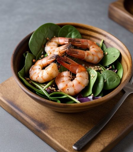 Prawns & Spinach Salad recipe image