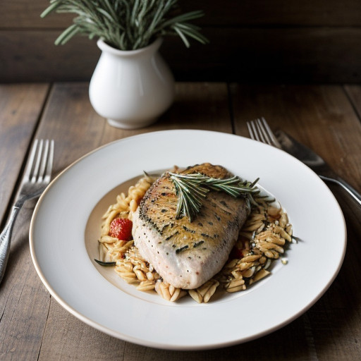 Provencal Chicken Breasts With Rosemary Orzo recipe image