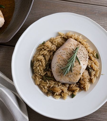 Provencal Chicken Breasts With Rosemary Orzo recipe image