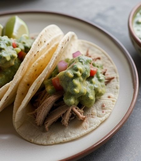 Pulled Pork Tacos With Tomatillo Salsa recipe image