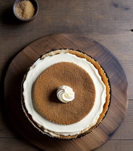 Pumpkin Cheesecake With Maple/Bourbon Sauce recipe image