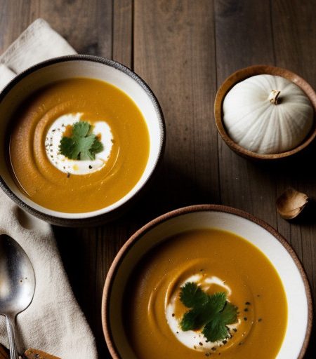 Pumpkin Soup With Coconut & Ginger recipe image