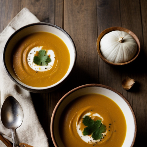 Pumpkin Soup With Coconut & Ginger recipe image