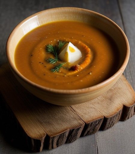 Pumpkin Soup With Jambon De Bayonne recipe image