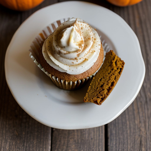 Pumpkin Spice Cupcakes With Nutmeg Cream Topping (3 PTS recipe image