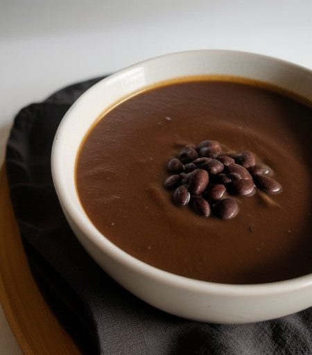 Pureed Black Bean Soup (Italian recipe image