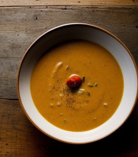 Pureed Red Pepper and Potato Soup recipe image