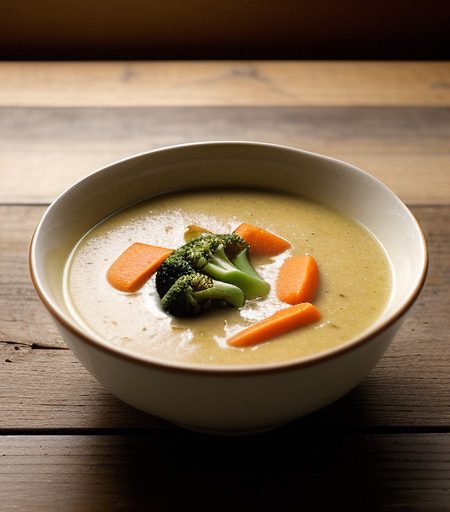 Pureed Vegetable Soup With Broccoli Florets recipe image