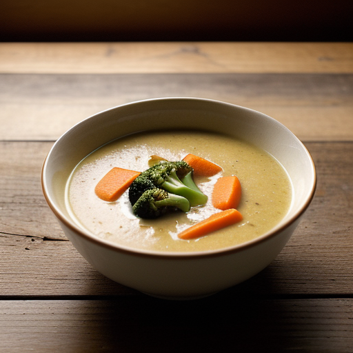 Pureed Vegetable Soup With Broccoli Florets recipe image