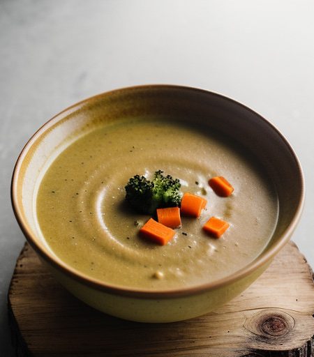 Pureed Vegetable Soup With Broccoli Florets recipe image