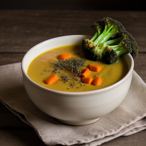 Pureed Vegetable Soup With Broccoli Florets recipe image
