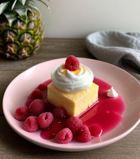 Queensland "Pickled" Pineapple Meringue With Raspberry Sa recipe image