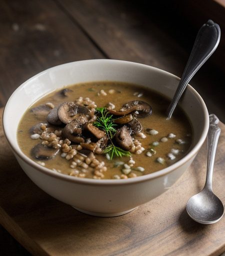 Quick Beefy Mushroom and Barley Soup recipe image