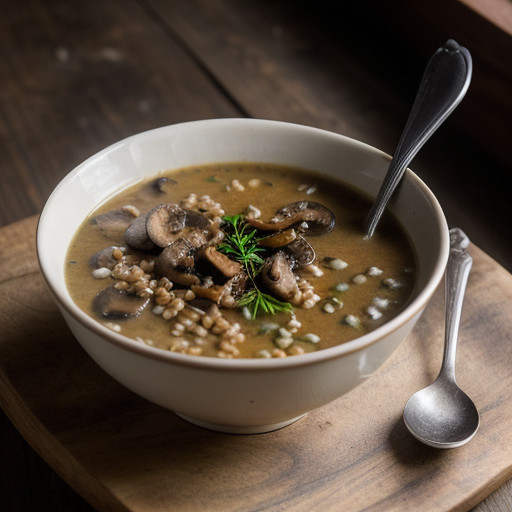 Quick Beefy Mushroom and Barley Soup recipe image