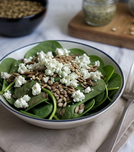 Quick Spinach Salad With Sprouts recipe image