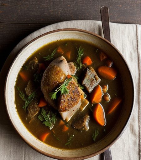 Rabbit~ Veal or Chicken Stew With Herbs & Bar recipe image