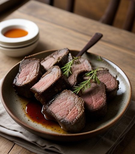 Rack of Lamb W/ Sun-Dried Cherry Sauce & Pars recipe image